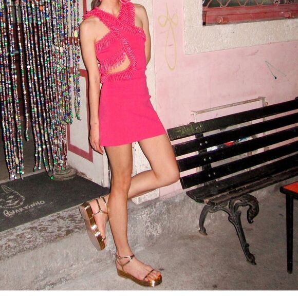 Cult Gaia Ervin Knit Mini Dress In Pink - Picture 6 of 15